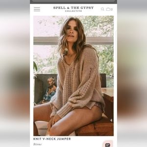 Spell Knit V-Neck Sweater (Jumper) NWOT